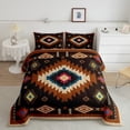 thumbnail image 3 of Feelyou Vintage Bohemian Aztec Bedding Comforter Set, Black Brown Tribal Square Twin Comforter Sets, Hippie Mandala Fashion Reversible Bedding Set, Breathable Home Decor, 2-Piece, 3 of 9
