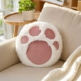 thumbnail image 4 of Adorable Cat Paw Faux Fur Throw Pillow Cover – Round Fluffy Cushion Case, Soft Plush Accent for Sofa Bed Chair Couch Dorm Room Kawaii Home Decor, 4 of 8