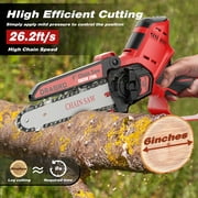 Dragro 6-inch Mini Chainsaw Cordless Battery Powered Electric with 2Pcs 21V 2.0Ah Batteries for Tree Branch Pruning and Wood Cutting