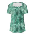 thumbnail image 5 of Nmnitkp Womens Summer Tops Beautiful,Short Sleeve Shirts for Women Eyelet Embroidery Summer Dressy Tops 2026 Trendy Lace Casual T-Shirts Work Outfits Green,XL, 5 of 5
