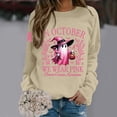 thumbnail image 2 of Women Cancer Awareness Pullover in October Pink Ghost Halloween Sweatshirts Short Sleeve Crewneck Pink Ribbon Survivor Gifts Tops, 2 of 5