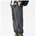 thumbnail image 7 of IROINNID Mens Cargo Pants Solid Color Drawstring Overalls Ankle Banded Pants Multi-Pocket Pants Elastic Waist Pants, 7 of 7