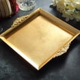 thumbnail image 2 of Efavormart 2 PCS - Gold 10" Square Decorative Plastic Serving Trays With Embossed Rims For Wedding Birthday Party, 2 of 10