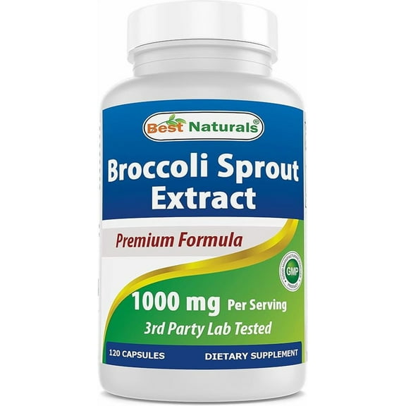 Best Naturals Broccoli Sprouts Extract 1000 mg 120 Capsules, 4.35