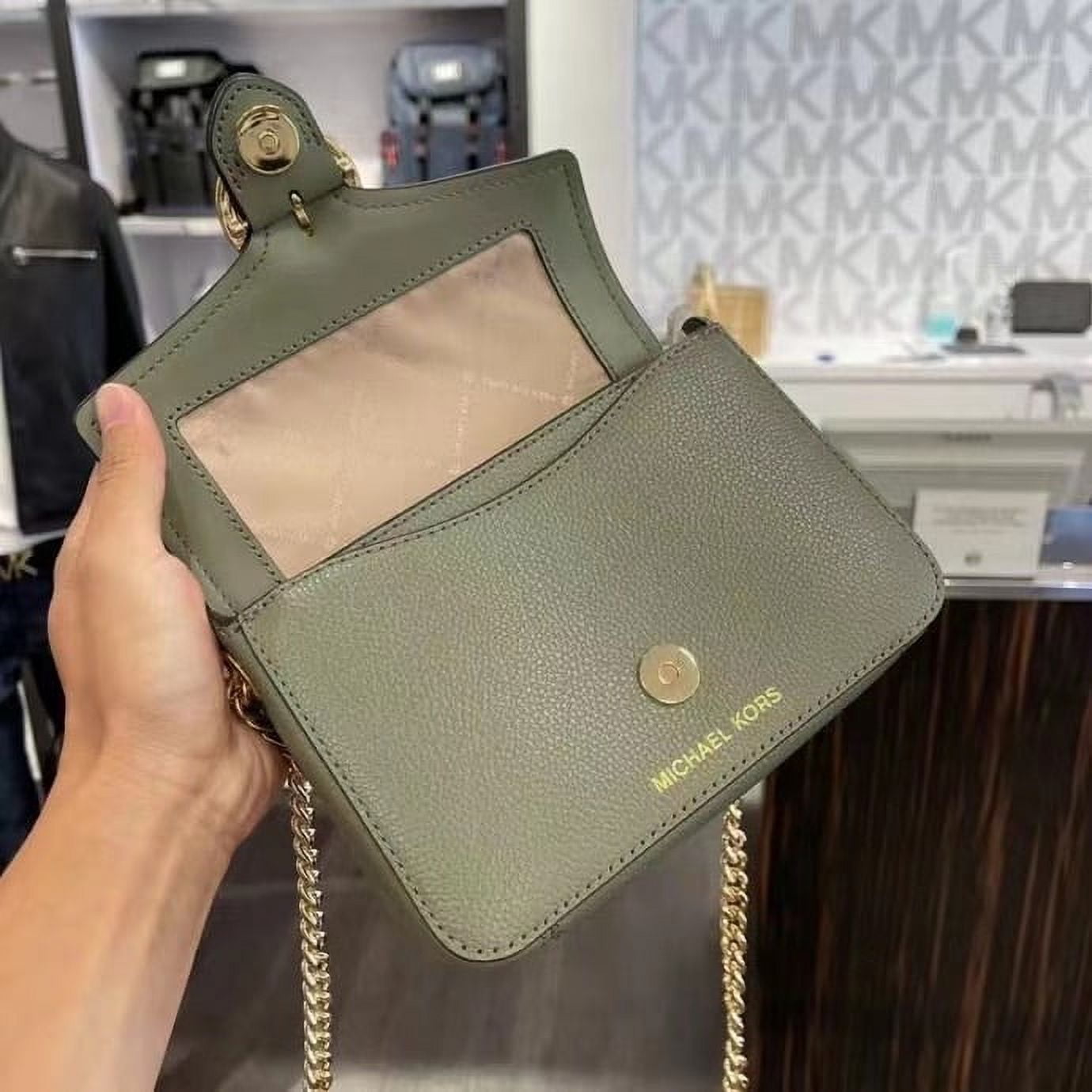 Michael Kors Wanda Small Pebbled Leather Crossbody Bag - Green