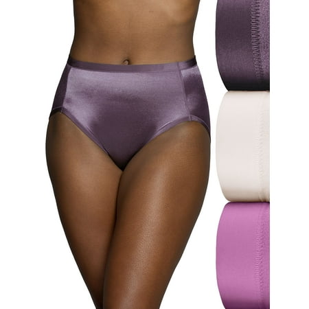 Vanity Fair Women's Body Caress Flexible Fit Panties, Hi Cut-3 Pack-Orchid Dream/Faded Plum