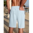 thumbnail image 5 of COOFANDY Mens Linen Shorts 9" Casual Beach Shorts Elastic Waist Summer Vacation Short, 5 of 6