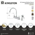 thumbnail image 4 of Kingston KB3751PXBS Restoration Two-Handle 4-Hole 8" Centerset Kitchen Faucet with Brass Sprayer in Polished Chrome, 4 of 4