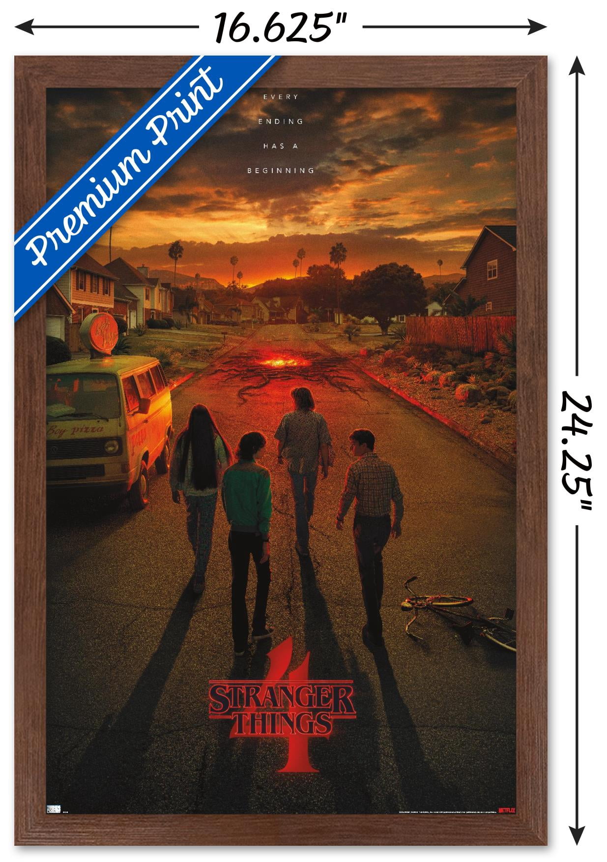 Netflix Stranger Things: Season 4 - California Teaser 16.5 in x 24.25 in Framed Poster, by Trends International