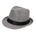 thumbnail image 4 of Sombrero de paja para niños, informal, de moda, ligero, duradero, para el sol, sombrero de copa Gris, 4 of 9