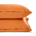 thumbnail image 5 of The HomeCentric Luxury Lumbar Pillow Cover Orange Pack Of 2, 12"x18" (30x45 cm) Satin Solid Oblong Pillow Cover, Solid Modern Cushion Cover Style - Orange Slub Satin, 5 of 5