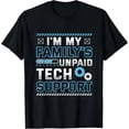 thumbnail image 1 of Playera Divertida "Soy el Soporte Técnico No Pagado de Mi Familia" - Talla Extra Grande 4XL para Mujer - Blanco y Negro, 1 of 7