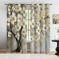 thumbnail image 2 of Tree Of Life Blackout Curtains For Girls Boys Home Decor, Floral Curtains, White Floral Print Grommet Curtain For Living Room Bedroom 38"W x 45"L (Pack of 2), 2 of 6
