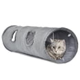 thumbnail image 1 of Túnel para gatos de interior, túnel plegable para gatos grandes de 51 x 12 pulgadas, túneles de gamuza para mascotas con dos mirillas y una bola de burbujas, 1 of 7
