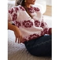 thumbnail image 3 of PRETTYGARDEN Women's Floral Crewneck Sweater Knit Pullover Loose Fit, Chunky Knit Sweaters Tops, Dressy Casual Work Vacation Holiday Outfits, Womens Fall Fashion, Winter Clothes, 3 of 9