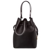 Valentino VLogo Leather Bucket Bag, Black
