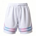thumbnail image 4 of QIYAGBSA Basketball Shorts for Men 2 in 1 Mesh with Compression Liner Drawstring Elastic Waist Side Pockets Dolphin Hem Lightweight Gym Training Summer, 4 of 5