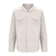 thumbnail image 6 of BiZtdJrK Mens Long Sleeve Fishing Shirts Outdoor Lightweight Cargo Shirt 2025 Spring Summer Camping Hiking Shirt with Two Pockets White XXXL Vacation Sales, 6 of 8