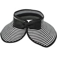 thumbnail image 3 of Sombrero de paja enrollable UPF 50+ de ala ancha para mujer, visera plegable, negro Adepaton HMYH210-2, 3 of 5