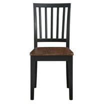 Steve Silver Joplin Slat Back Set of 2 Dining Side Chairs, Walnut and Ebony Two Tone