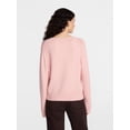 thumbnail image 3 of Scenario Women's and Women's Plus Cozy Crewneck Sweater with Long Sleeves, Sizes XS-4X, 3 of 5