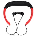 thumbnail image 3 of Auriculares deportivos Bluetooth impermeables para colgar en el cuello con tarjeta enchufable 4G (negro y rojo), 3 of 8