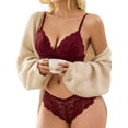thumbnail image 3 of Sexyfree Lace Bra and Panty Set Sexy Lingerie Hook & Eye Underwear (No Padded）, 3 of 5