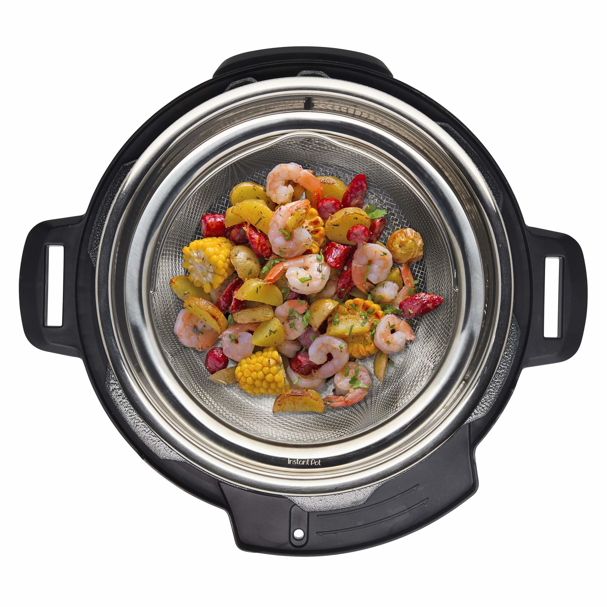 Instant Pot Official Large Mesh Steamer Basket Set of 2 - Stainless Steel, Multi-Purpose Steamer & Strainer for Vegetables, Fish, Meat & More - Rust-Resistant, Easy-Lift Handle, Dishwasher Safe