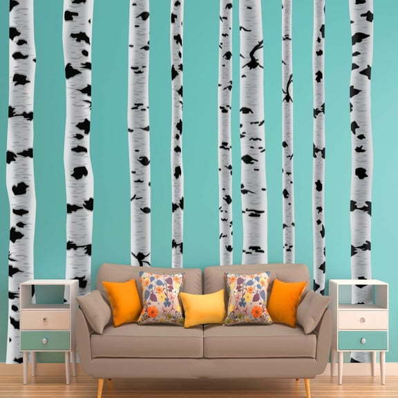 VWAQ Birch Trees Wall Decals - Forest Stickers Peel and Stick Removable and Reusable 9 Large PCS - HOL27