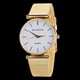 thumbnail image 3 of Reloj de cuarzo unisex con esfera redonda grande y números romanos con correa de malla de moda, dorado glam, 3 of 4