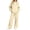 Beige, variant on Women's Two Piece Outfits Solid Color Long Sleeve Hooded Shirt And Loose Fitting Pants Sports Cozy Sets