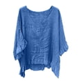 thumbnail image 3 of T Shirts For Women Blue Womens Tops Fashion V Neck 3/4 Length Sleeve Loose Fit Tees Lightweight, 3 of 5