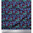 thumbnail image 2 of Soimoi Rayon Fabric Leaves & Floral Clip Art Print Fabric by the Yard 56 Inch Wide, 2 of 3