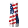 thumbnail image 6 of Midsumdr Womens 4th of July Dress Stylish Neckline Sleeveless Summer Beach Dresses Casual Printed Midi Skirts with two Pockets, 6 of 6