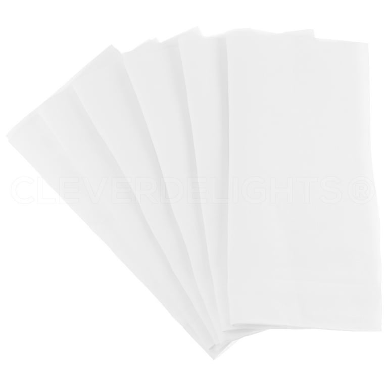CleverDelights 20 White Linen Dinner Napkins - 6 Pack - 100% Linen