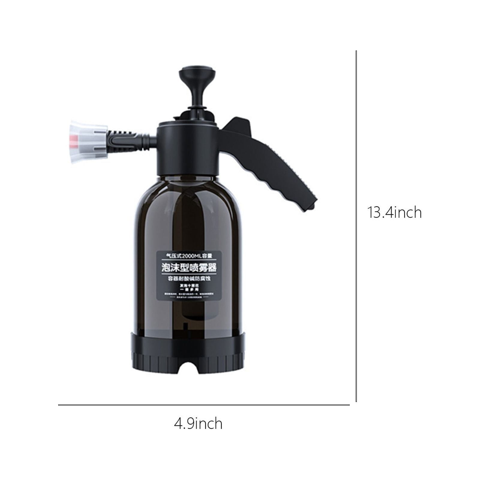 2L Pressure Foam Spray Bottle,Hand Pump Car Wash Sprayer with 5 Adjustable Modes,Multi-Use Portable Foam Cannon for Auto Cleaning & Garden Watering,4.9x4.9x13 Inches