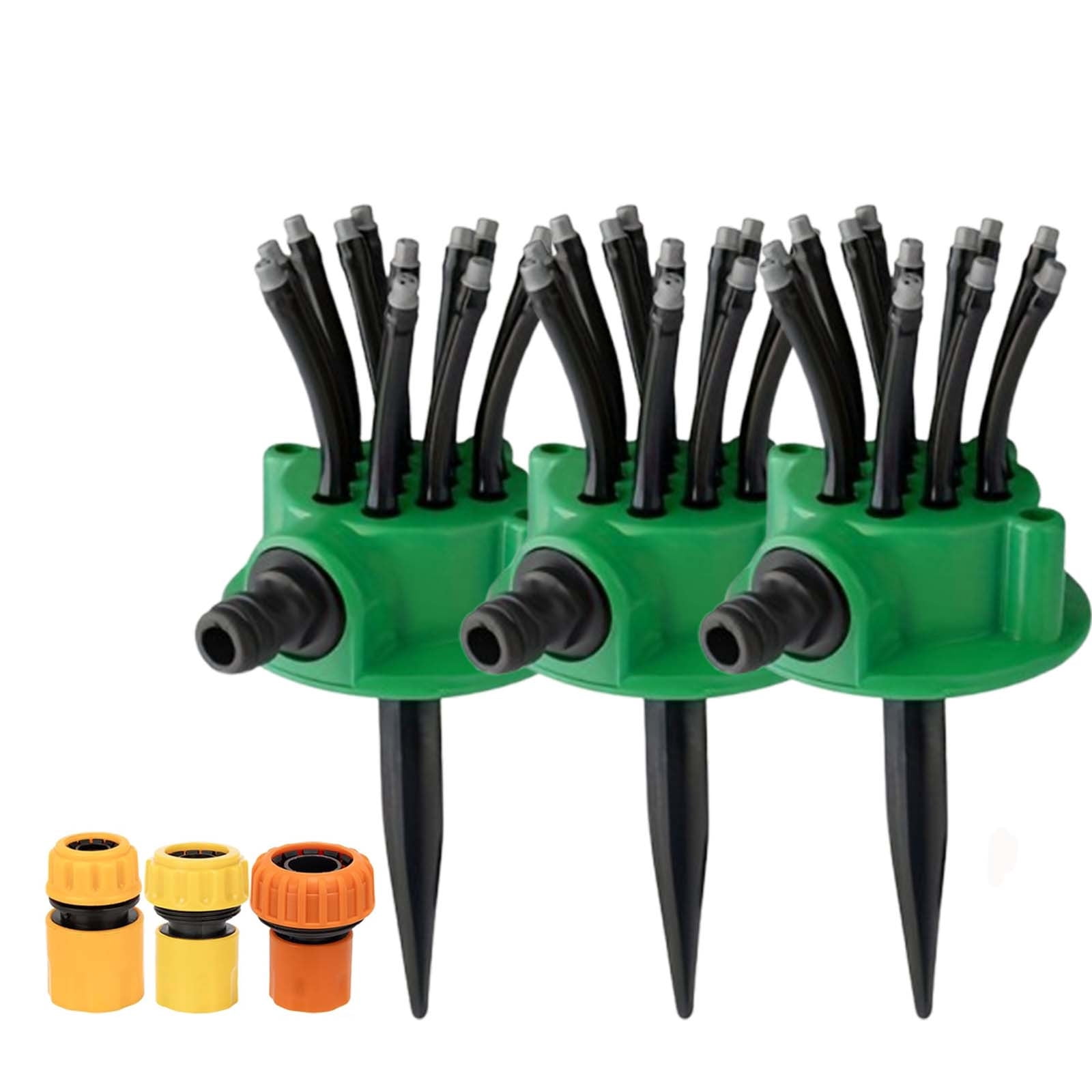 Large Area Automatic Rotating Sprinkler – 360 Degree Adjustable Water Saving System for Courtyard Lawn Garden with Heavy Duty Ground Spike