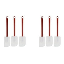 6Pack Spatulas Silicone Heat , Spatula Silicone , Rubber Scraper Spatula 10 Inches, Kitchen Use A,6 x Spatulas,White&Brown