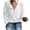 White, variant on Womens Waffle Knit Tunic Tops Loose Long Sleeve Button Up V Neck Henley Shirts Purple 6(M)
