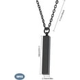 thumbnail image 2 of 10Pcs Stainless Steel Rectangle Pendant Necklace Black Engravable Charm Pendant Blank Pendant for Women Men Gifts, 2 of 7