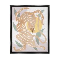 Abstract Tiger Geometric Pattern Animals & Insects Graphic Art Jet Black Framed Art Print Wall Art