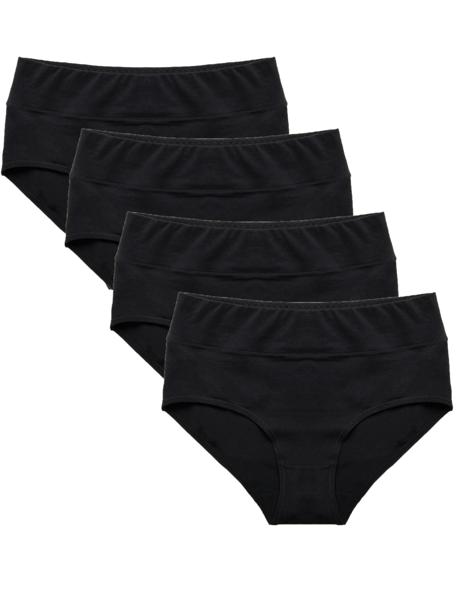 Set of 4 Briefs Ladies Mid Rise Underwear Seamless Hipster Panties ...