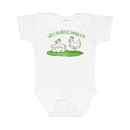 

Inktastic Hey Guess What Chicken Butt Gift Baby Boy or Baby Girl Bodysuit