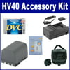 Canon VIXIA HV40 Camcorder Accessory Kit includes: SDBP2L12 Battery, SDM-118 Charger, SDC-27 Case, DVTAPE Memory Card, ZELCKSG Care & Cleaning