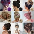 thumbnail image 7 of SEGO Messy Bun Scrunchies Hair Piece Hair Extensions Synthetic Hair Donut Updo Fake Ponytail Extensions For Women Red/Purple/Blue/Pink/Black/Blonde, 7 of 7