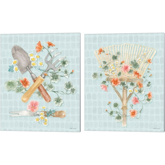 Great Art Now Gardenscape B by Beth Grove 2 Piece Canvas Art Set Each 12"W x 15"H