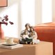 thumbnail image 4 of Familia de 4 figuras de libros de lectura pintadas a mano, 4 of 6