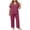 Hot Pink, variant on Maplenight 2 Piece Pajamas for Women Set Plus Size Short Sleeve Button Down Tops and Long Pants Pj Set Soft Sleepwear Loungewear