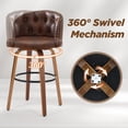 thumbnail image 5 of TEWLOSS 26" Swivel Counter Height Bar Stools Set of 6, Brown Leather Farmhouse Kitchen Stools, 5 of 8
