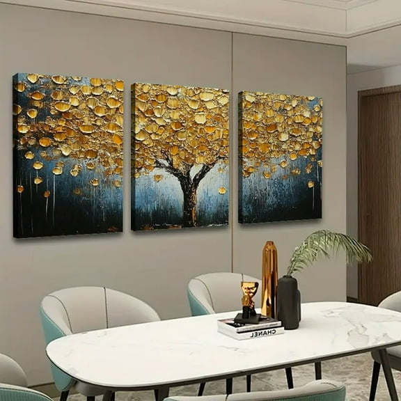 Shadudu Impressionist Painting Canvas Prints Wall Art Set of 3 Large Size 16x24 Inches Waterproof Unframed Artwork for Home Office Decor 16x24x3pcs